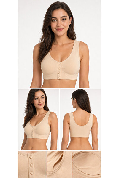 madleen lingerie Lazer Kesim Önü Düğmeli B kap Hayalet Sütyen