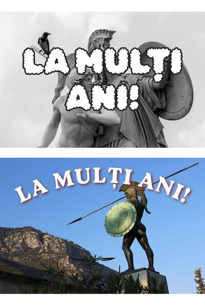 OEM Set 2 Felicitări Spartani, Design La Mulți Ani, Carton Premium 250g, 20x1...