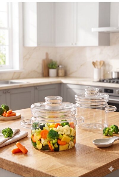 LeylArt Heat-Resistant Glass Pot for Stovetop 2Lt