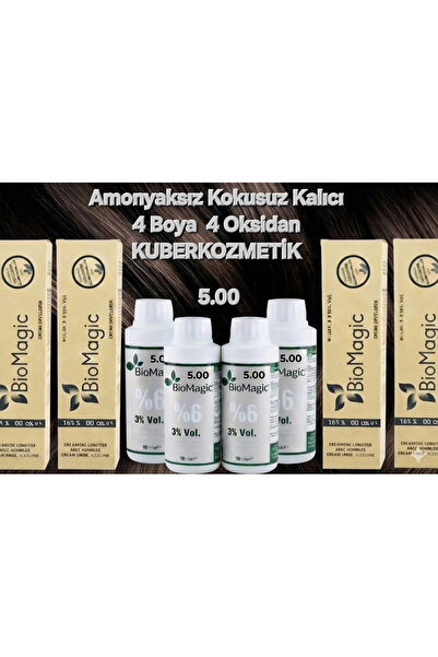 BIOMAGIC 5.00 Açık Kahve Organik İçerikli Amonyaksız Kalıcı Kokusuz Saç Boyas...