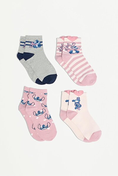 LEFTIES Stitch ve Angel ©Disney kısa çorap (4'lü Pack)