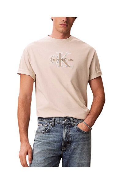 Calvin Klein Ανδρικό T-shirt Μπεζ LV04RF819G-2JX