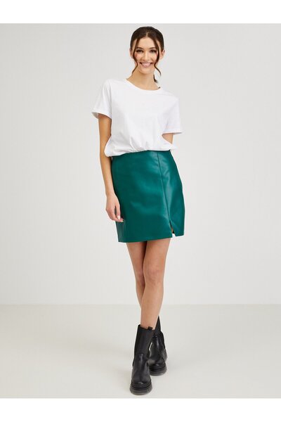 ORSAY Green women's faux leather skirt