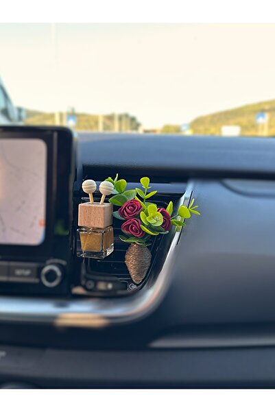Oto Aksesuar/koku-mini Hasır Buket Sarmaşık Bordo