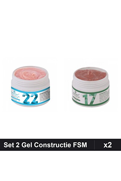 Makeup Set 2 Gel Constructie UV LED FSM 15g, Nuante 22 17, Manichiura Profesi...