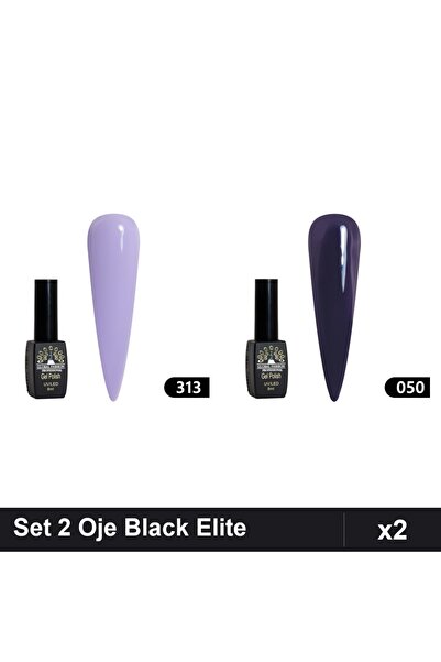 Makeup Set 2 Oje Semipermanente Black Elite 8ml, Nuante 313 050, Manichiura UV