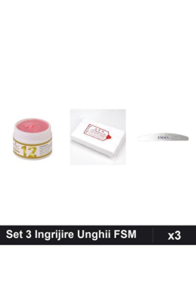 Makeup Set 3 Ingrijire Unghii FSM Gel Constructie UV LED 15g, Pila Emma 120/1...