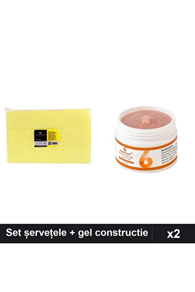 Makeup Set 2 Îngrijire Unghii: 900 Șervețele Galben + Gel Constructie UV LED ...