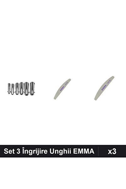 Makeup Set 3 Îngrijire Unghii EMMA, 120 Tipsuri Reutilizabile + 2 Pile Profes...