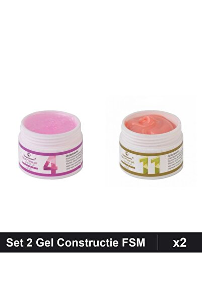 Makeup Set 2 Gel Constructie UV LED FSM 15g, Nuante 04 11, Builder Gel Manich...