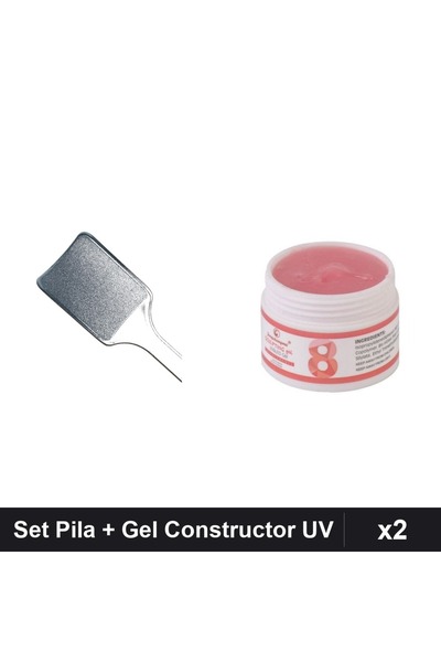 Makeup Set 2 Unghii Gel UV LED - Pila Calcaie Neagră Mată + Gel Constructor F...