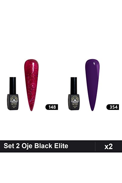 Makeup Set 2 Oje Semipermanente Black Elite 8ml, Global Fashion, Nuante 148 3...