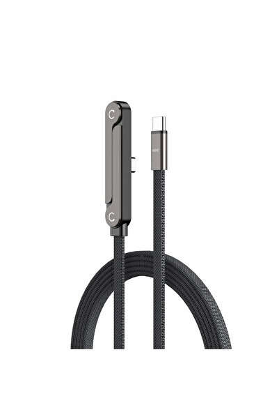 Forzacase 240W Type-C to Type-C Katlanabilir Standlı Hızlı Şarj Kablosu Yassı...
