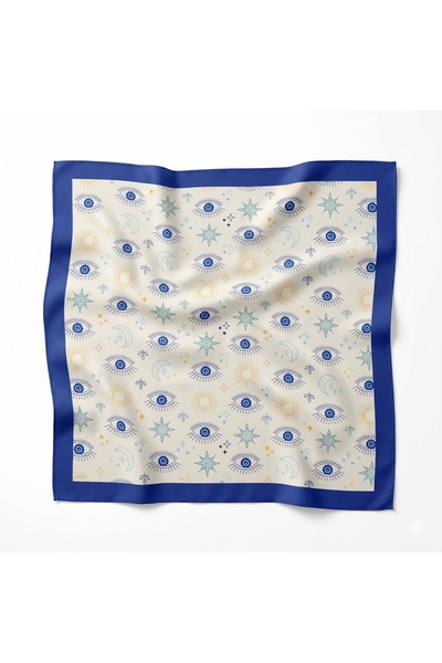 tarzınısec Choose Your Style Blue Eye Patterned Scarf / Bandana 70X70 cm