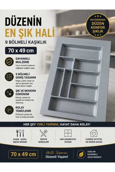 POZİTİF HIRDAVAT 70x49 Cm Çekmece İçi Kaşıklık Organizer Çatal Kaşık Düzenley...