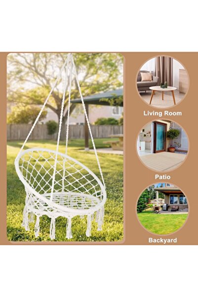 AbaTech Balansoar scaun suspendat hamac casa gradina balcon 80 cm diametru
