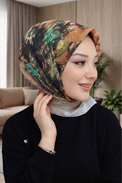 Big ModaEbrar وشاح ناعم منقوش - 054