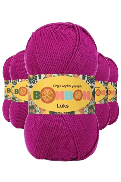 atastore2017 5 Pieces Luxury Booties Yarn Wool Fuchsia 98403