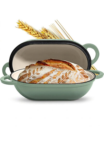 EFONTA Enameled cast iron pot for sourdough bread Emerald Green