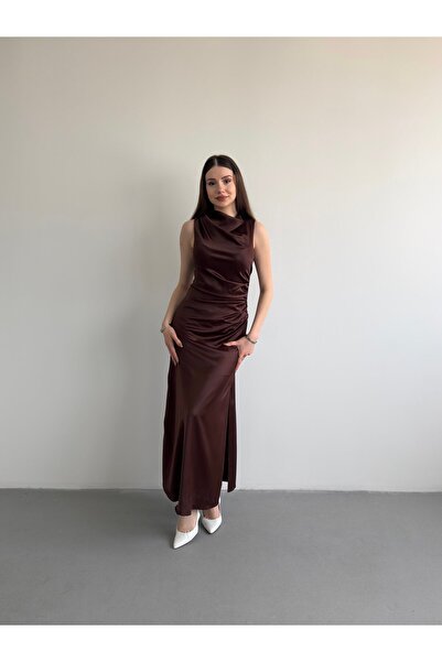 bbeox.com Bel Drapeli Maxi Elbise