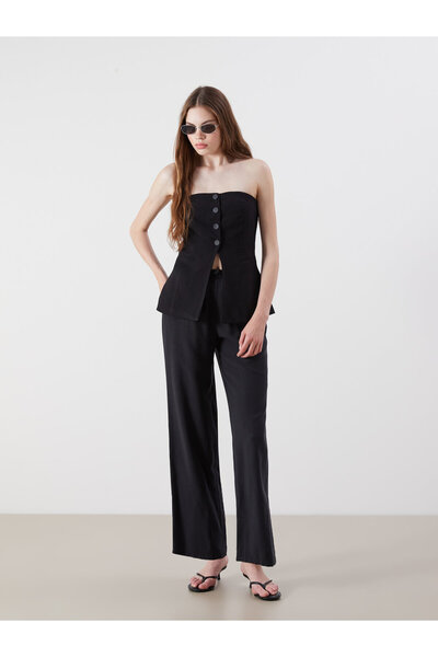 LC Waikiki Pantaloni de damă cu talie elastică și picior larg