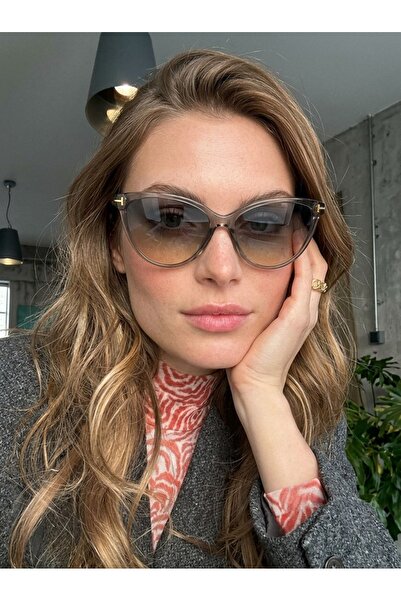 funeyes Cat Eye Double Glass Colorful Smoke Smoked Frame Sunglasses with t Ac...