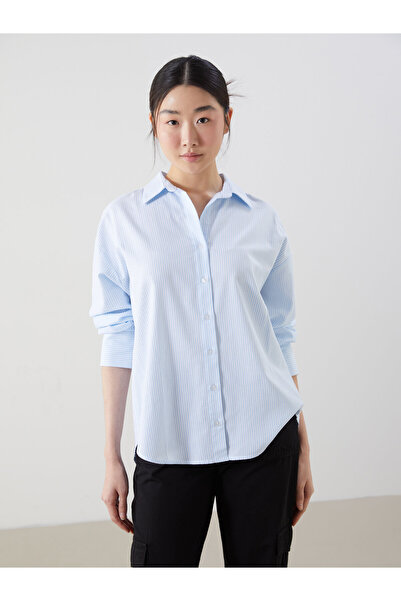 LC Waikiki Striped Oversize Poplin Women's Shirt