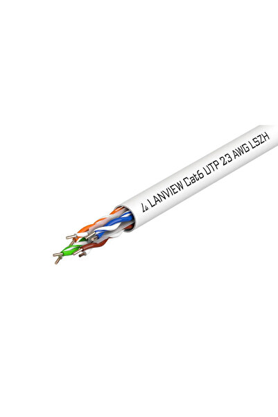 Lanview Cablu de rețea Cat6 U-UTP 4x2xAWG23 LSZH alb 305m