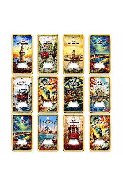Store İstanbul Temalı Açacaklı Buzdolabı Süsü Magnet 12x7 Cm | Dekoratif Şehi...