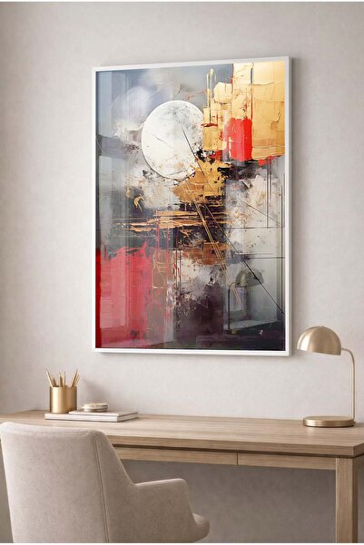 Zevahir Mobilya Dekorasyon Full Moon and Abstract City Silhouette Glass Paint...