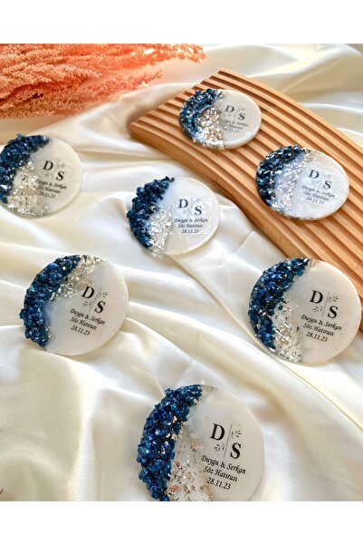 Gami Handmade Epoksi Cam Parçacıklı Magnet 25 Adet Söz Nişan Nikah Düğün Hediyelik Organizasyon