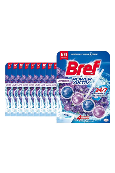 Bref كرتون | | منظف ومعطر لمرحاض التواليت على شكل تعليقة | لافندر - ( 10 حبات )