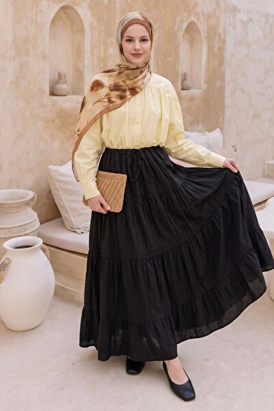 InStyle Black Skirt with Drawstring Laces