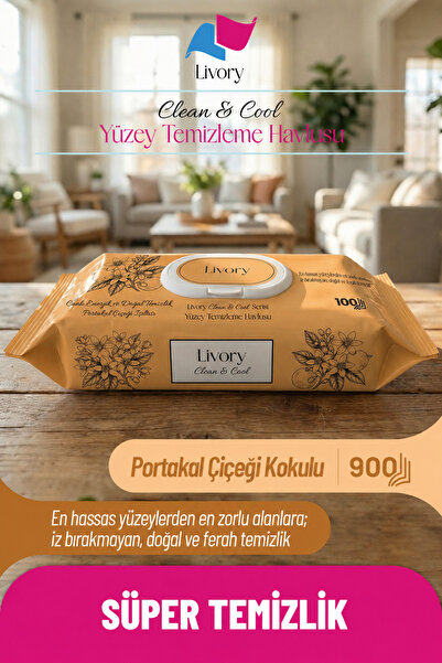 Clean & Cool Serisi Yüzey Temizleme Havlusu Portakal Çiçeği Işıltısı 9x100(900 YAPRAK)