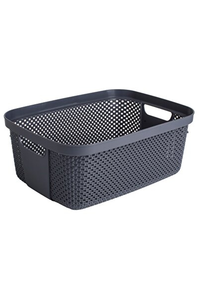 Zumzeria Anthracite Plastic Storage Basket 12L