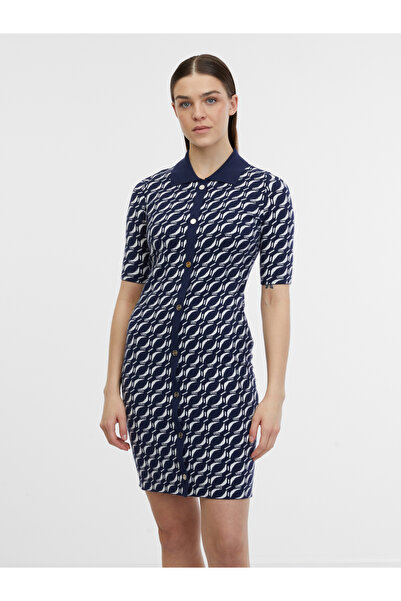 ORSAY Dark blue women's patterned sweater dress