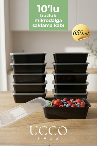 UCCO 650 ml Microwave Icebox Storage Container - 10 Pieces - Meat Juice, Bone...