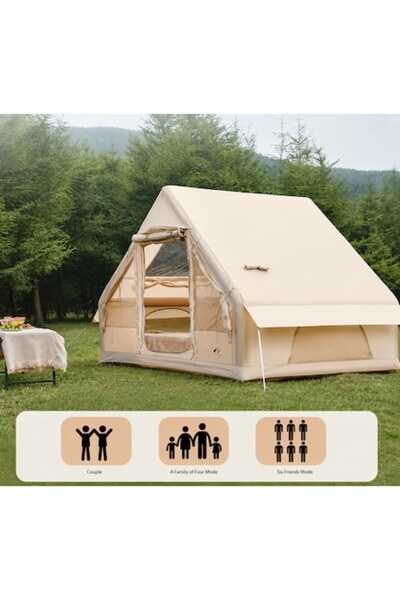 Outdoor Pro Cort gonflabil premium pentru glamping, 4-6 persoane – Cort de ca...