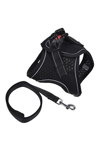 Zumzeria Ham negru cu lesă pentru câini (M) 120x2.0cm