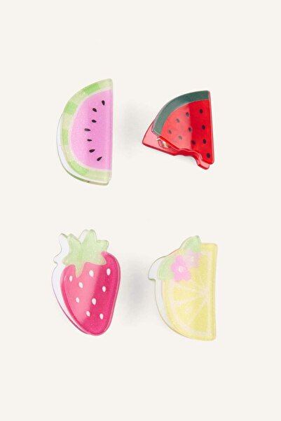 DeFacto Fruit Figured 4-Piece Hair Clips for Girls H5319A8Ns