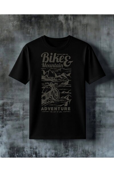 COMVİCHO Bikes Mountain Adventure Printed Oversize T-Shirt