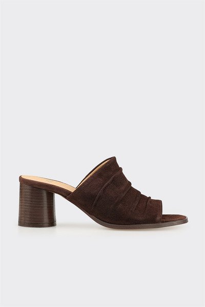 Elle Shoes Kahve Deri Kadın Günlük Terlik