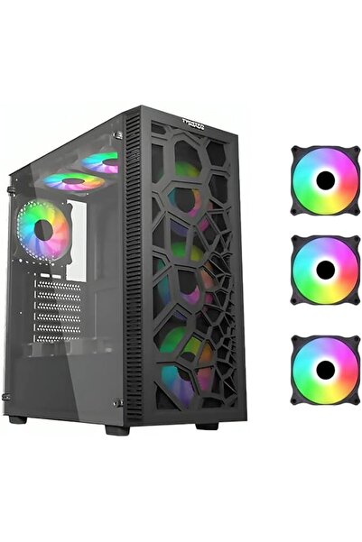 Twisted Minds Spider Mid-Tower Gaming Case, Tempered Glass PC Case Supporting...