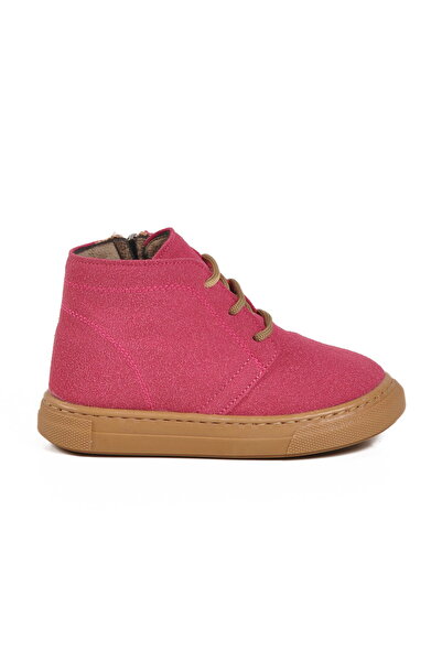 Generic Brand Fuchsia Suede Lace-Up Zippered Baby Girl Boots