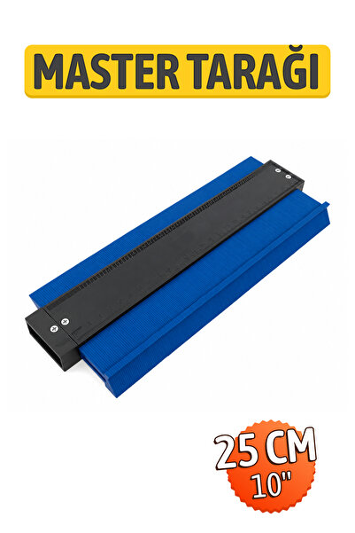 Badem10 WXZ6002 Plastik Kontur Tarak Profil Şablonu 25 Cm Çift Taraflı Ölçü K...