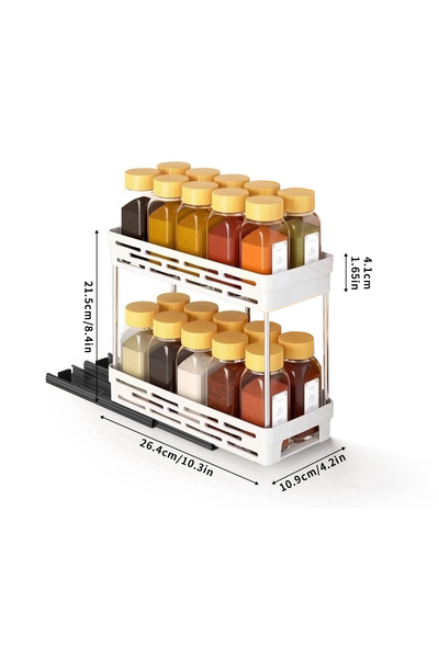 Choice White S Large Capacity Seasoning Spcie Jar Racks Pull-out 2 Layers Pla...