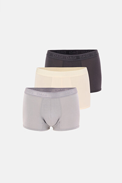 Dagi Anthracite-Grey 3-Pack Patterned Micro Modal Boxers
