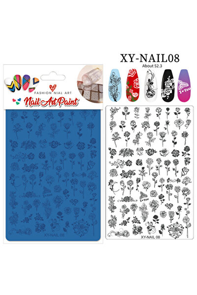 Choice39 8 YYM Mixed Pattern Nail Art Stamping Plates Flower Bow Heart Print ...