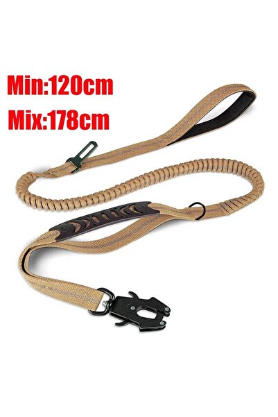 Choice3 Long Khaki Reflective Shock Absorbing Pet Leashes with Car Seatbelt f...