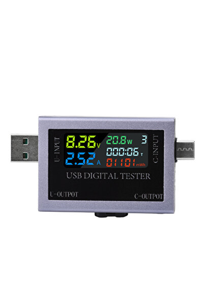 Choice جهاز اختبار USB+Type-C مع شاشة LED لقياس الفولتية والتيار، يدعم تيار م...